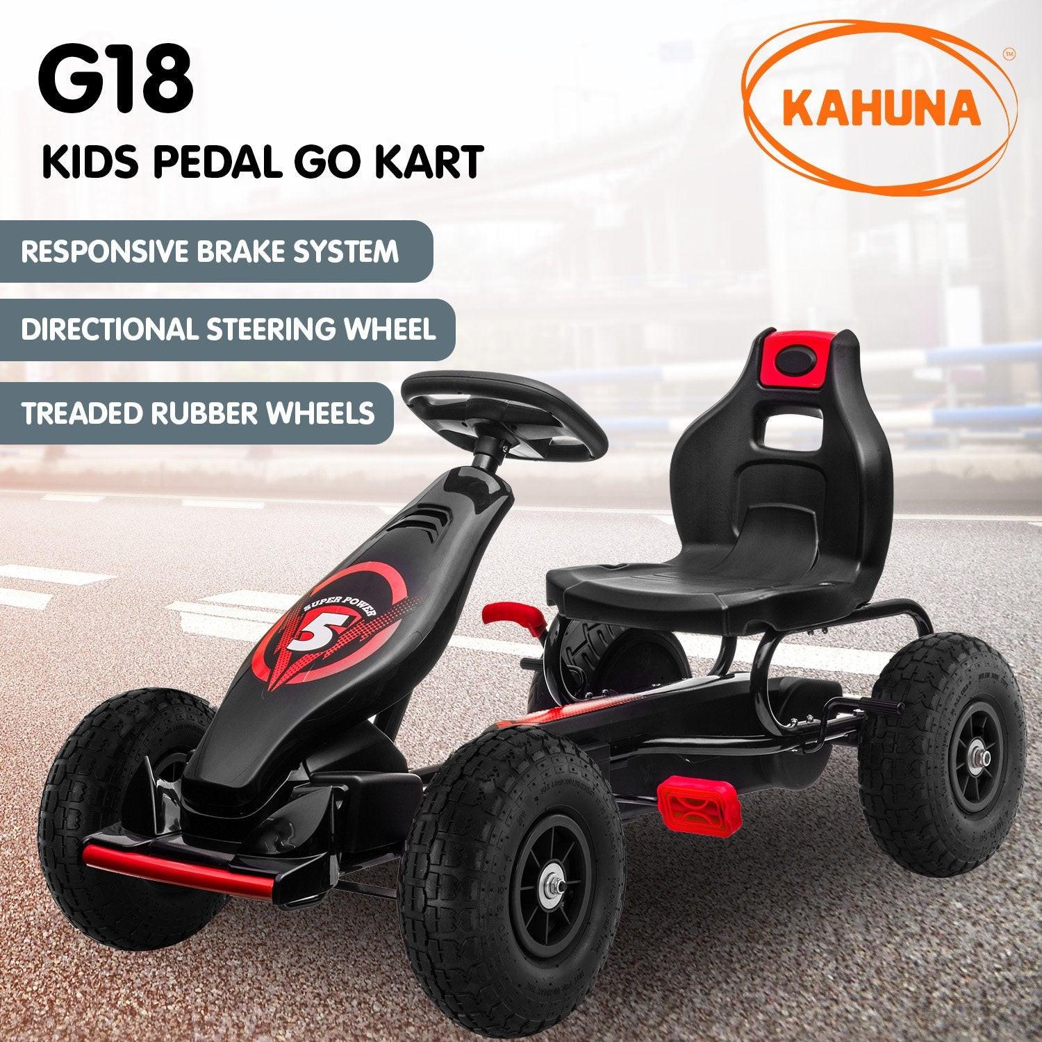 Kahuna G18 Kids Ride On Pedal Powered Go Kart Racing Style - Red.