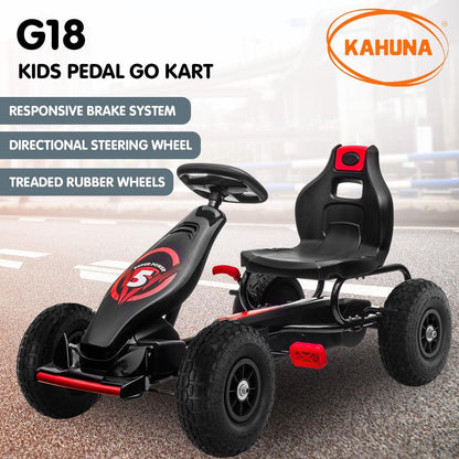 Kahuna G18 Kids Ride On Pedal Powered Go Kart Racing Style - Red.