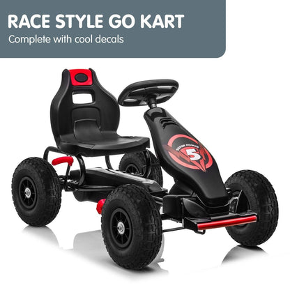 Kahuna G18 Kids Ride On Pedal Powered Go Kart Racing Style - Red.