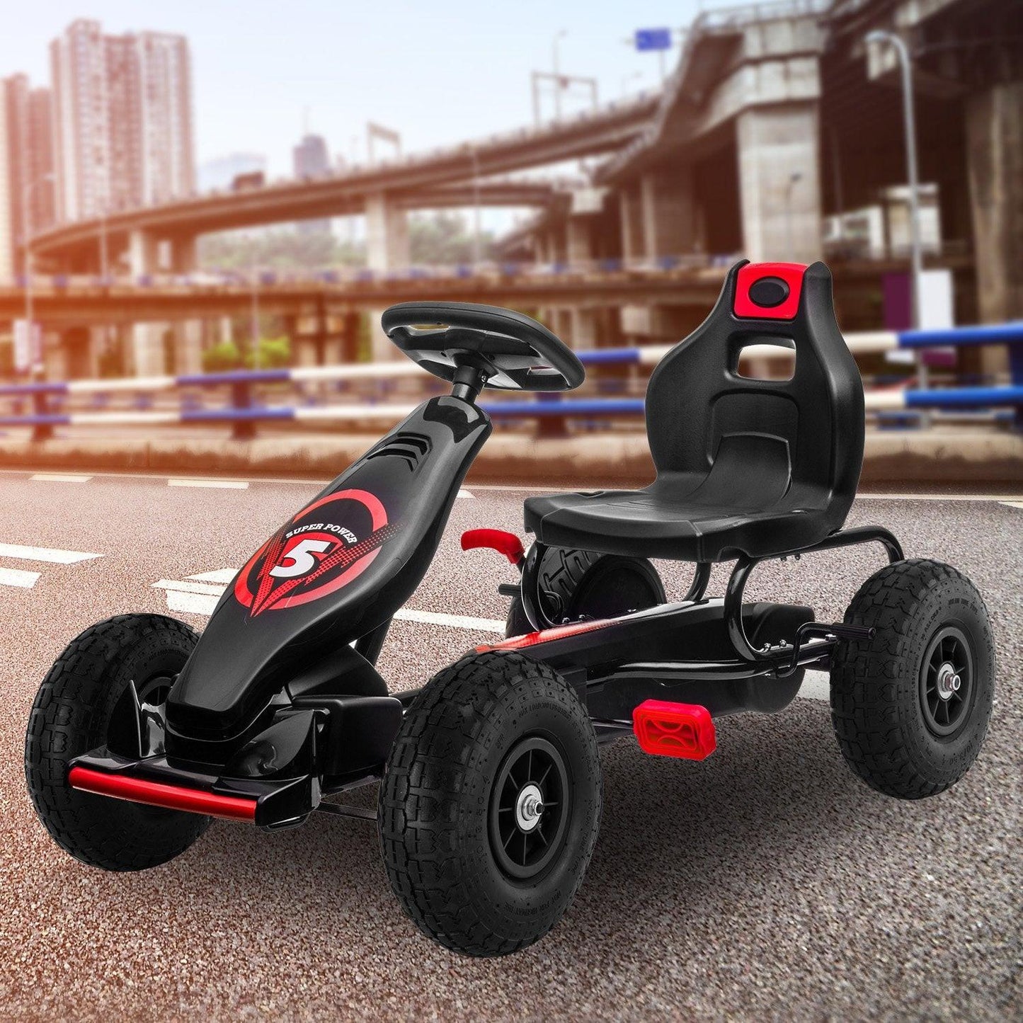 Kahuna G18 Kids Ride On Pedal Powered Go Kart Racing Style - Red.