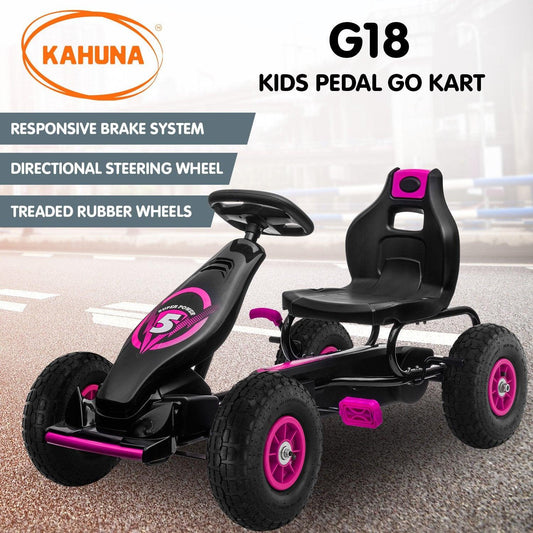 Kahuna G18 Kids Ride On Pedal Go Kart - Rose Pink.