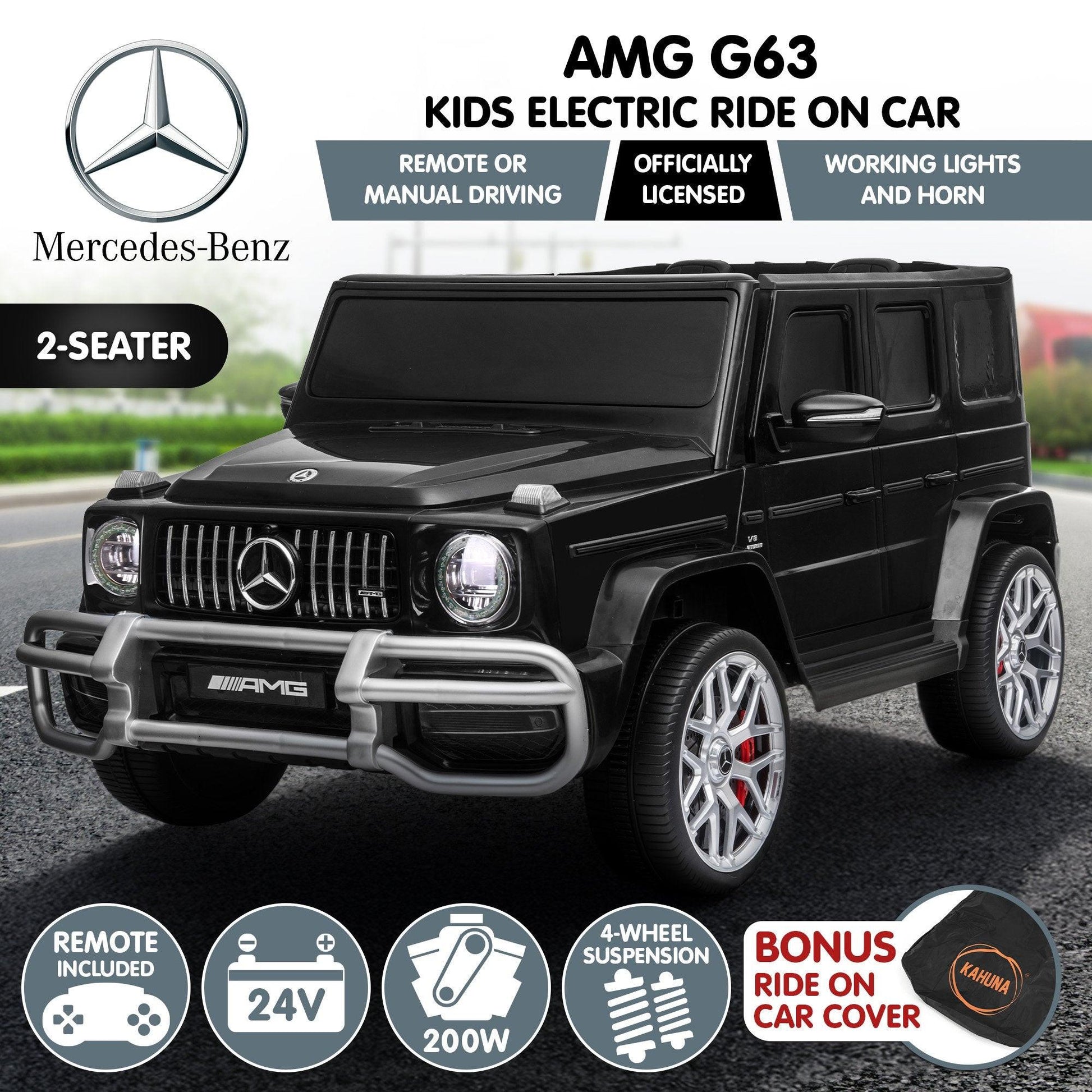Kahuna Mercedes Benz AMG G63 Kids Electric Two Seater Ride On Car with Remote Control.