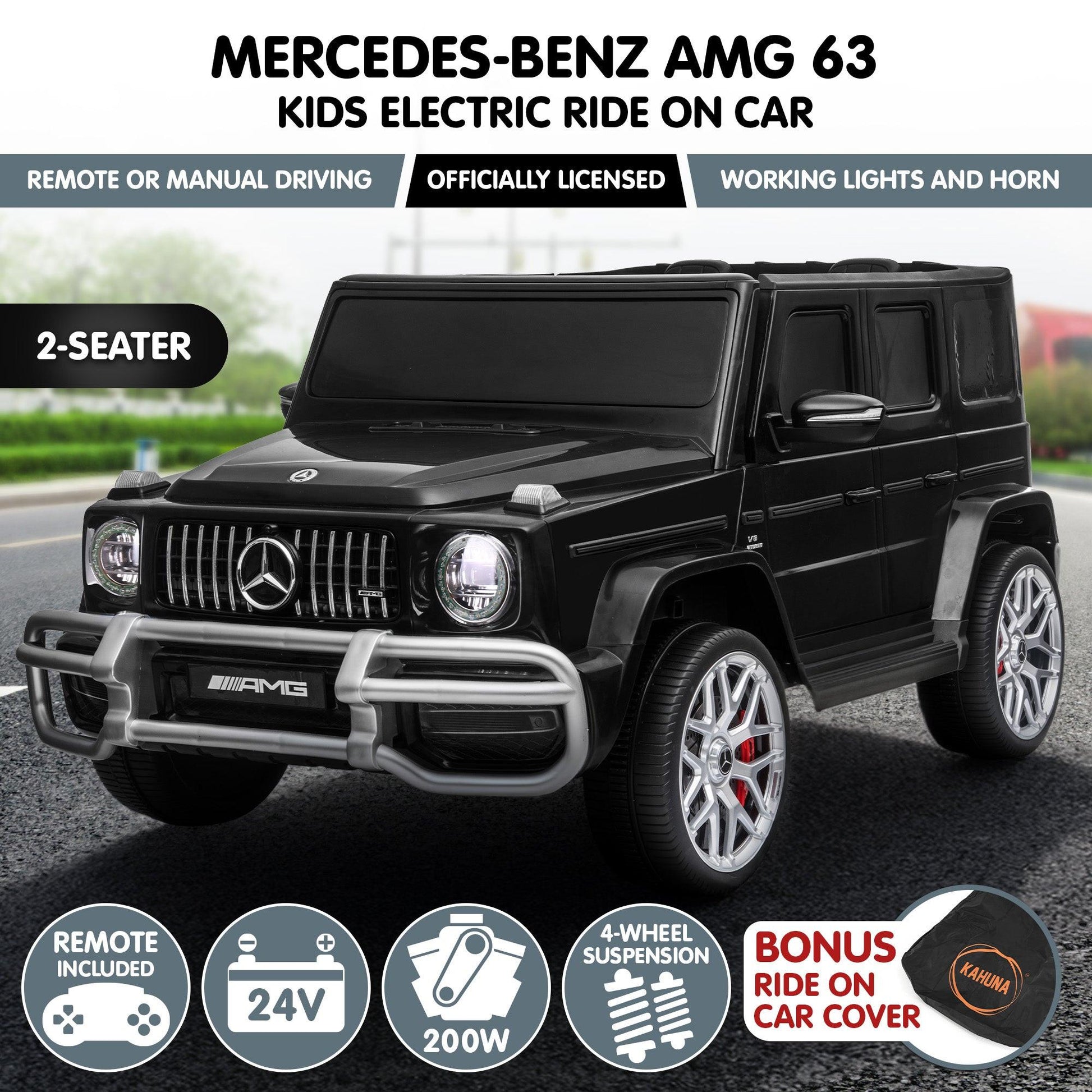 Kahuna Mercedes Benz AMG G63 Kids Electric Two Seater Ride On Car with Remote Control.
