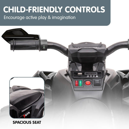 Kahuna GTS99 Kids Electric Ride On Quad Bike Toy ATV 50W - Black.