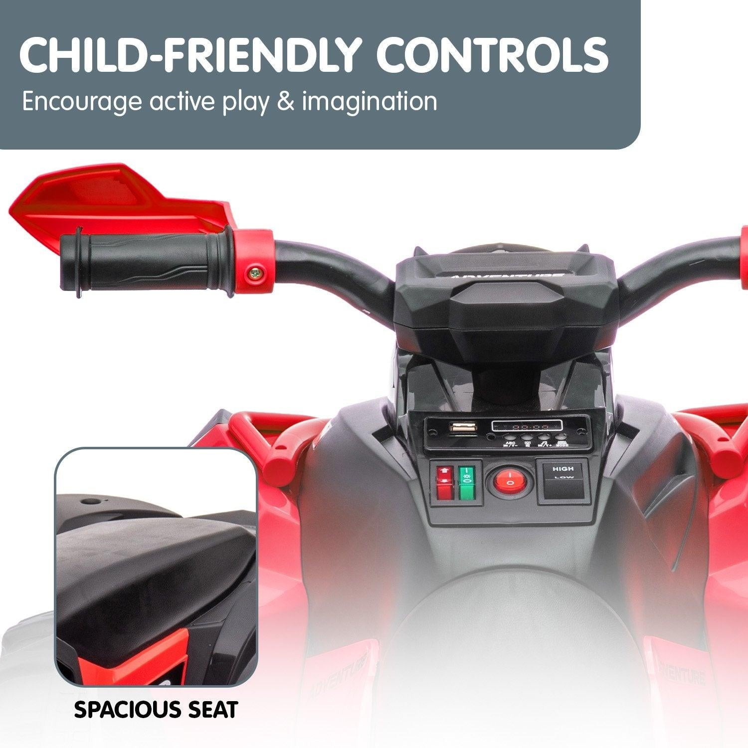 Kahuna GTS99 Kids Electric Ride On Quad Bike Toy ATV 50W - Red.