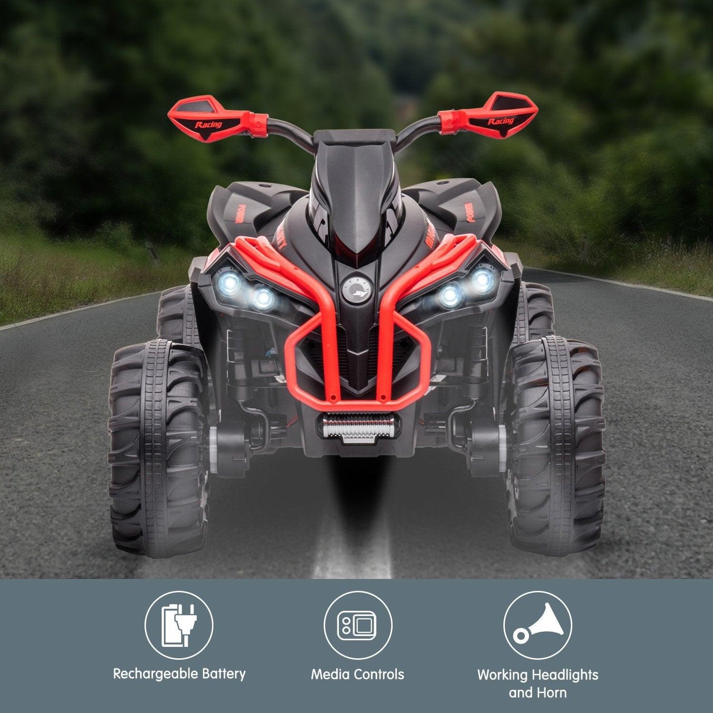 Kahuna GTS99 Kids Electric Ride On Quad Bike Toy ATV 50W - Red.