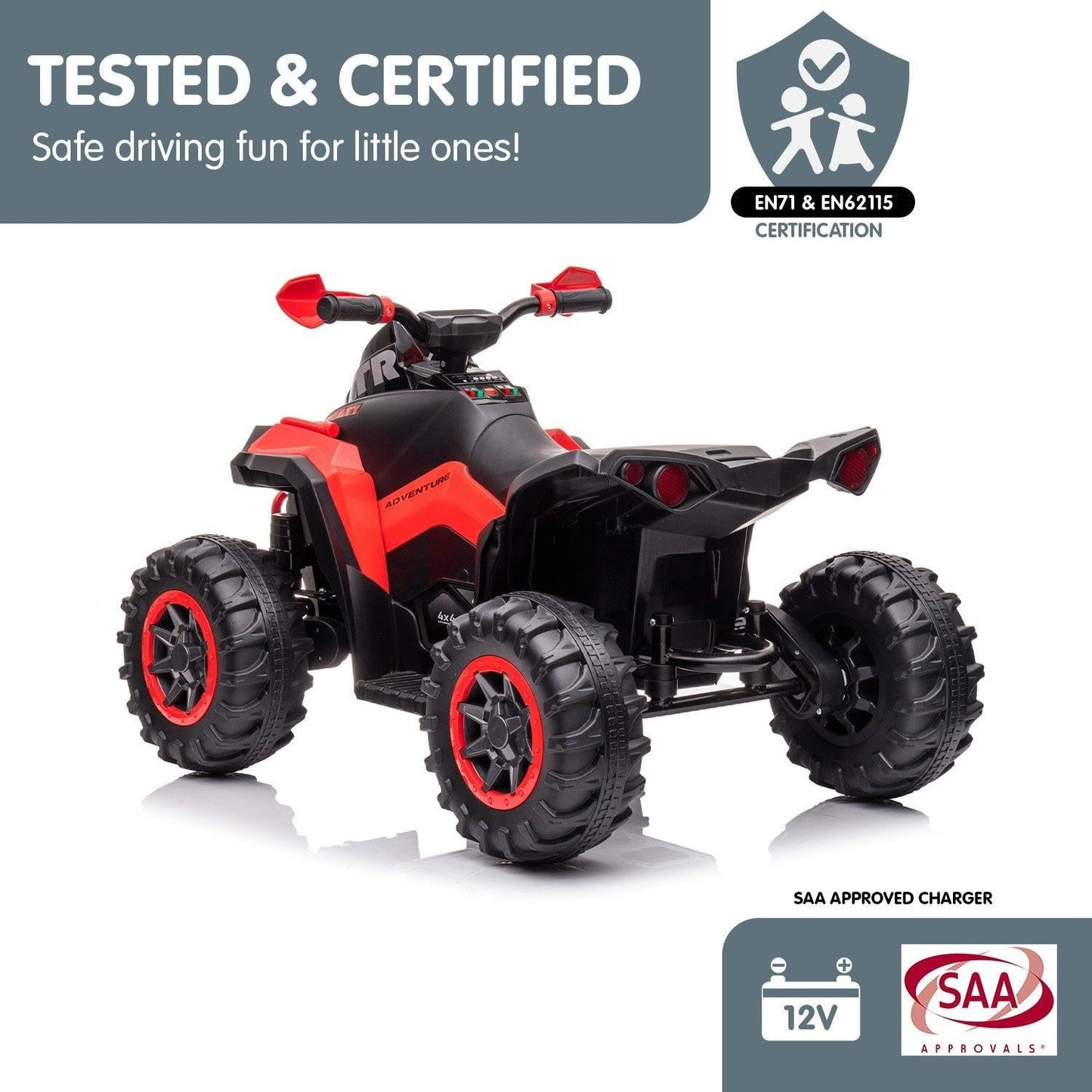 Kahuna GTS99 Kids Electric Ride On Quad Bike Toy ATV 50W - Red.