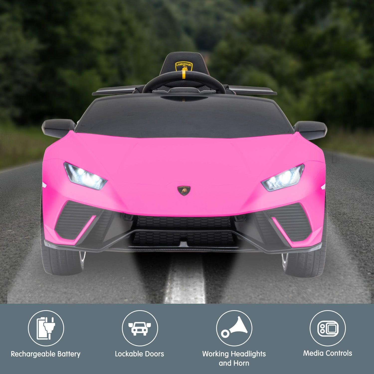 Kahuna Lamborghini Performante Kids Electric Ride On Car Remote Control by Kahuna - Pink.