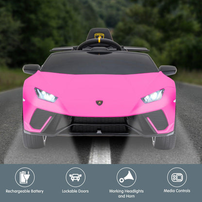 Kahuna Lamborghini Performante Kids Electric Ride On Car Remote Control by Kahuna - Pink.