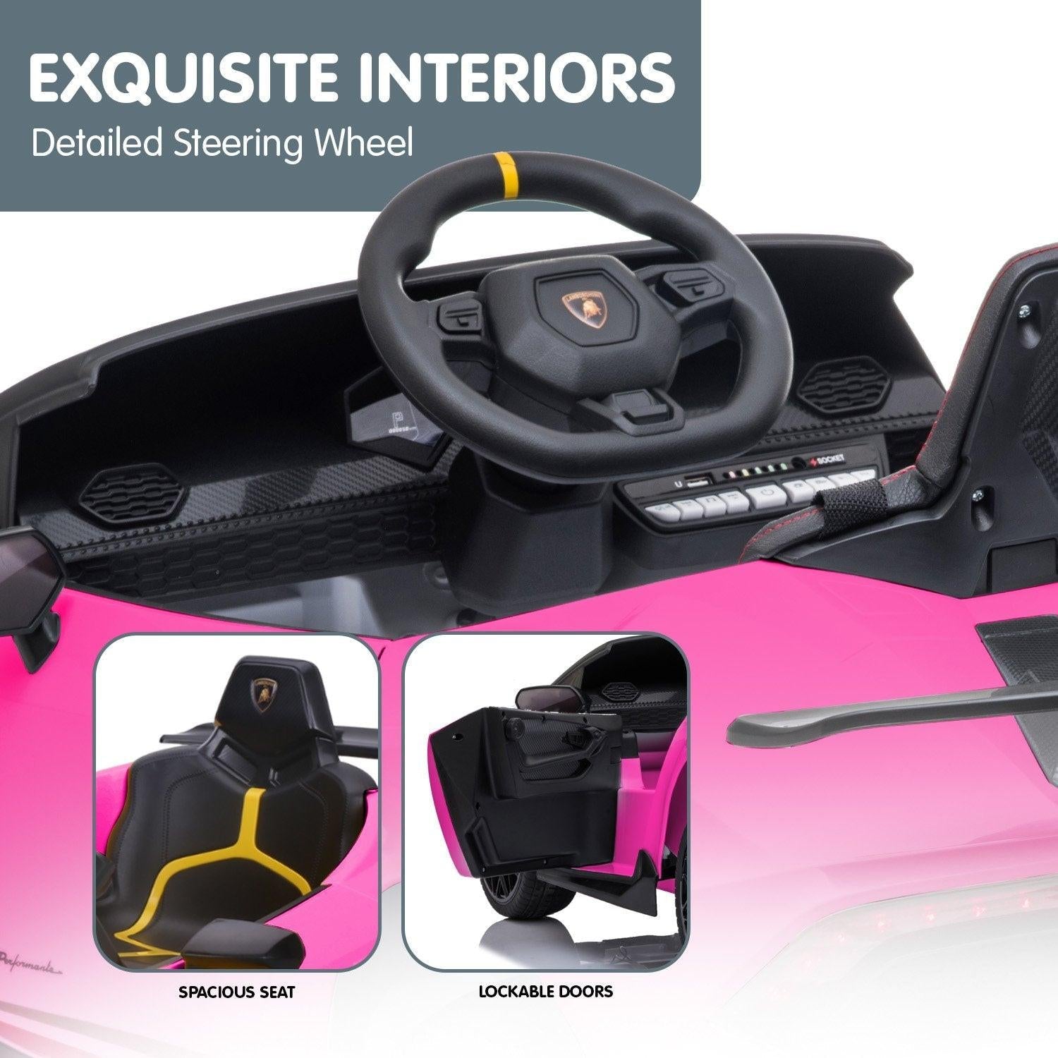 Kahuna Lamborghini Performante Kids Electric Ride On Car Remote Control by Kahuna - Pink.