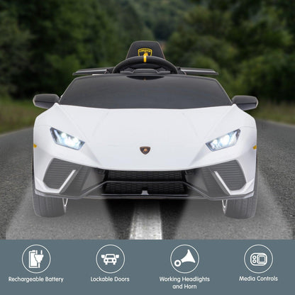 Kahuna Lamborghini Performante Kids Electric Ride On Car Remote Control by Kahuna - White.