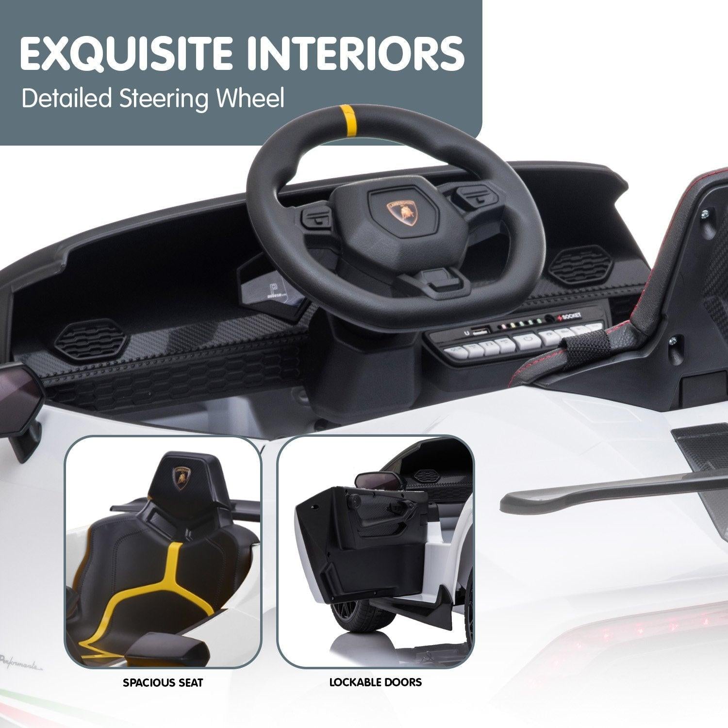 Kahuna Lamborghini Performante Kids Electric Ride On Car Remote Control by Kahuna - White.