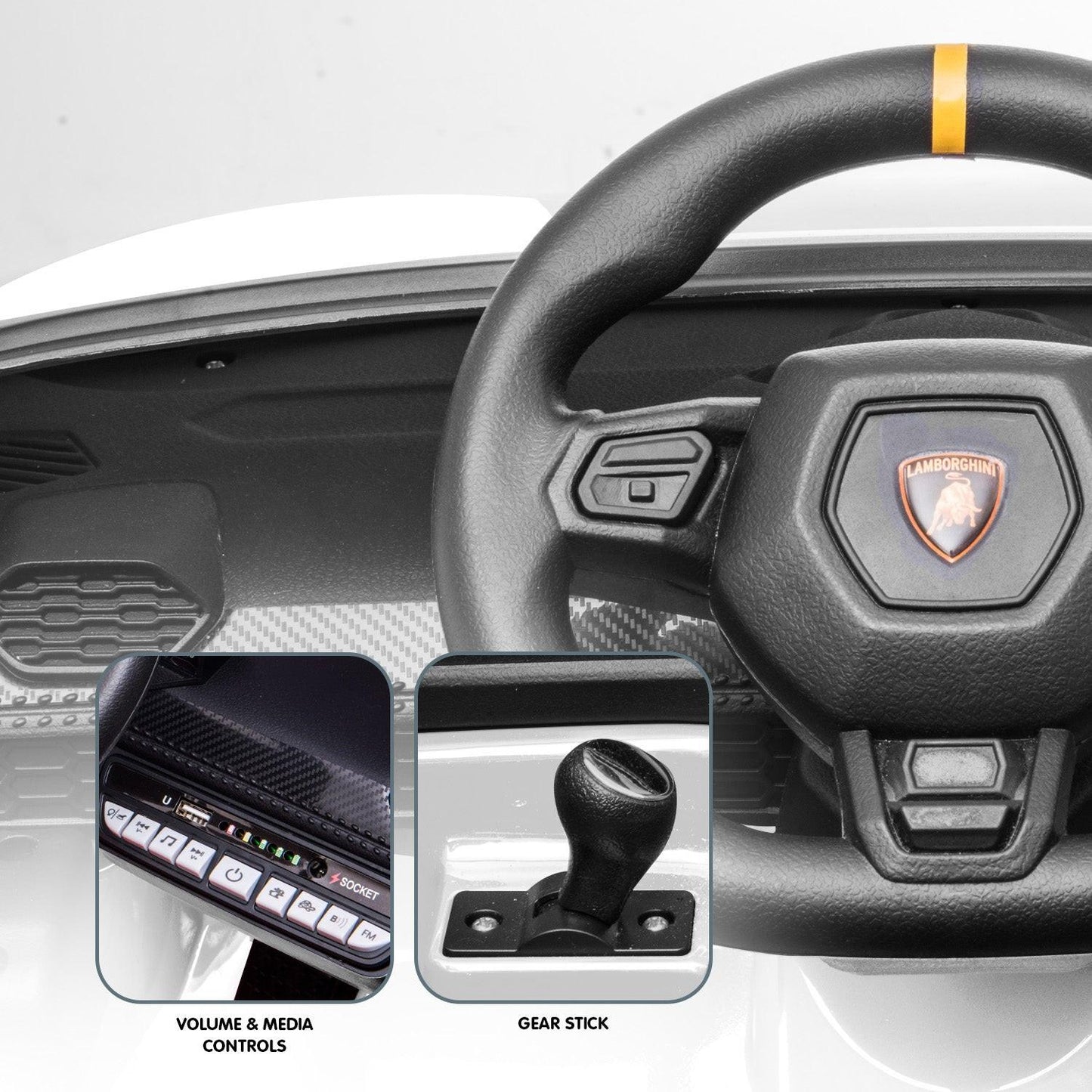 Kahuna Lamborghini Performante Kids Electric Ride On Car Remote Control by Kahuna - White.