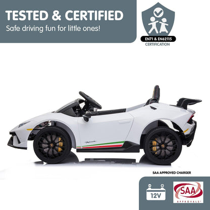 Kahuna Lamborghini Performante Kids Electric Ride On Car Remote Control by Kahuna - White.