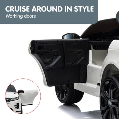Kahuna Land Rover Licensed Kids Electric Ride On Car Remote Control - White.