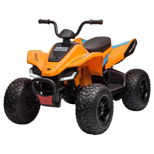 Kahuna Licensed MCL35 McLaren Kids Toy Ride On Electric Quad Bike - Orange.