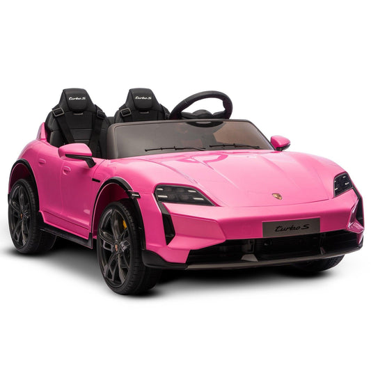 Kahuna Porsche Taycan Turbo S Kids Electric Ride On Car w/Remote Control 90W Four Wheel Suspension 2 Seater w/Seat Belt.