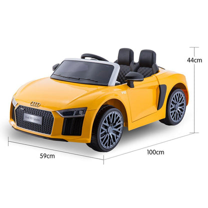 Kahuna R8 Spyder Audi Licensed Kids Electric Ride On Car Remote Control - Yellow.