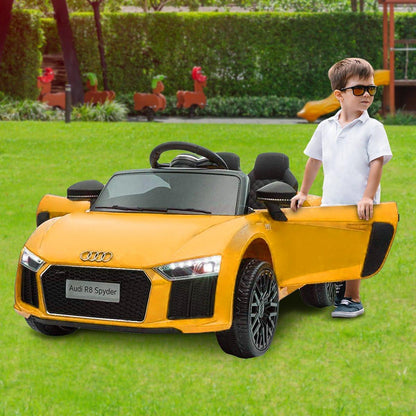 Kahuna R8 Spyder Audi Licensed Kids Electric Ride On Car Remote Control - Yellow.