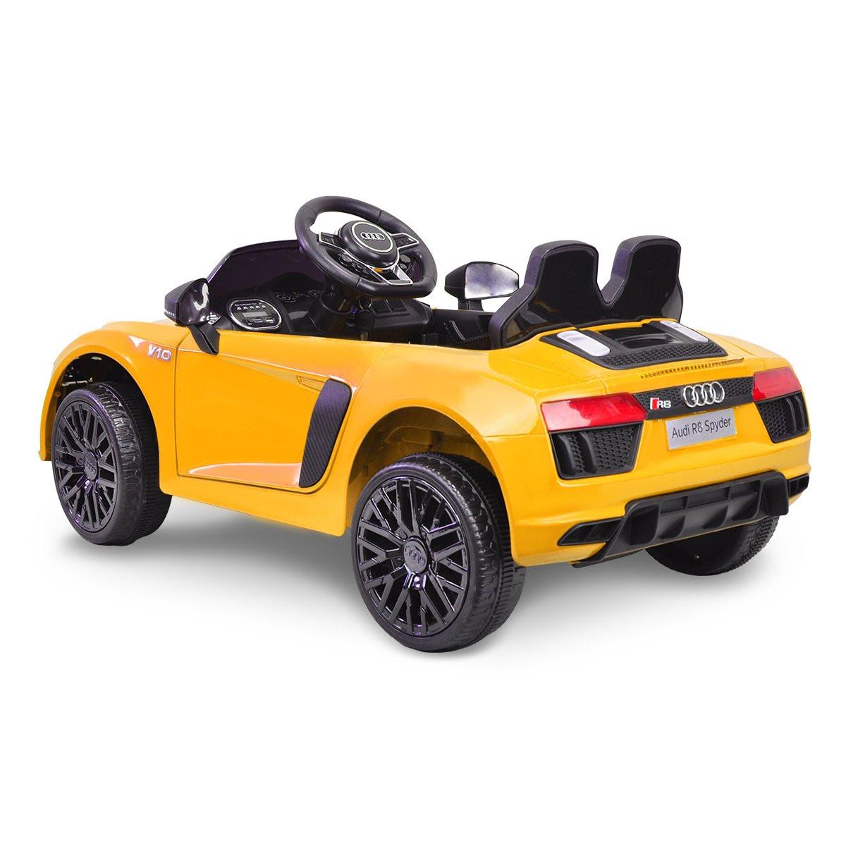 Kahuna R8 Spyder Audi Licensed Kids Electric Ride On Car Remote Control - Yellow.