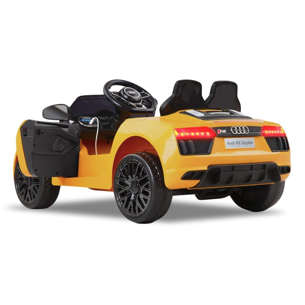 Kahuna R8 Spyder Audi Licensed Kids Electric Ride On Car Remote Control - Yellow.