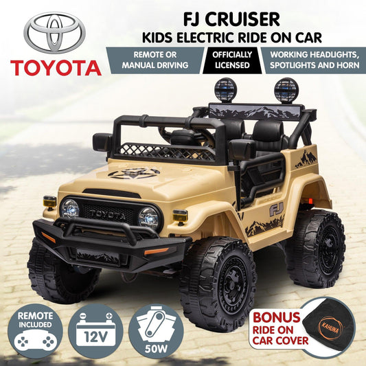 Kahuna Authorised Toyota Fj Cruiser Kids Electric Ride On Car - Khaki.
