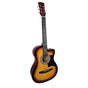 Karrera 38in Acoustic Guitar Steel Strings Carry Bag Shoulder Strap Sun Burst.