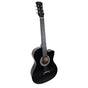 Karrera 38in Cutaway Acoustic Guitar with guitar bag - Black.