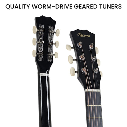 Karrera 38in Cutaway Acoustic Guitar with guitar bag - Black.