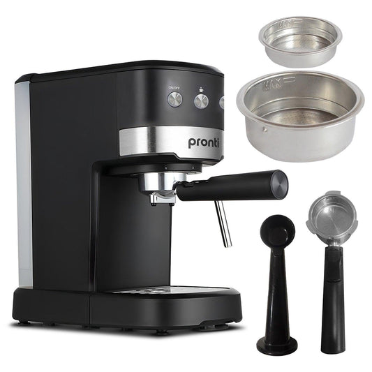 Pronti CM-850D Coffee Machine 20 Bar Espresso Maker with Milk Frother and 1.25L Tank.