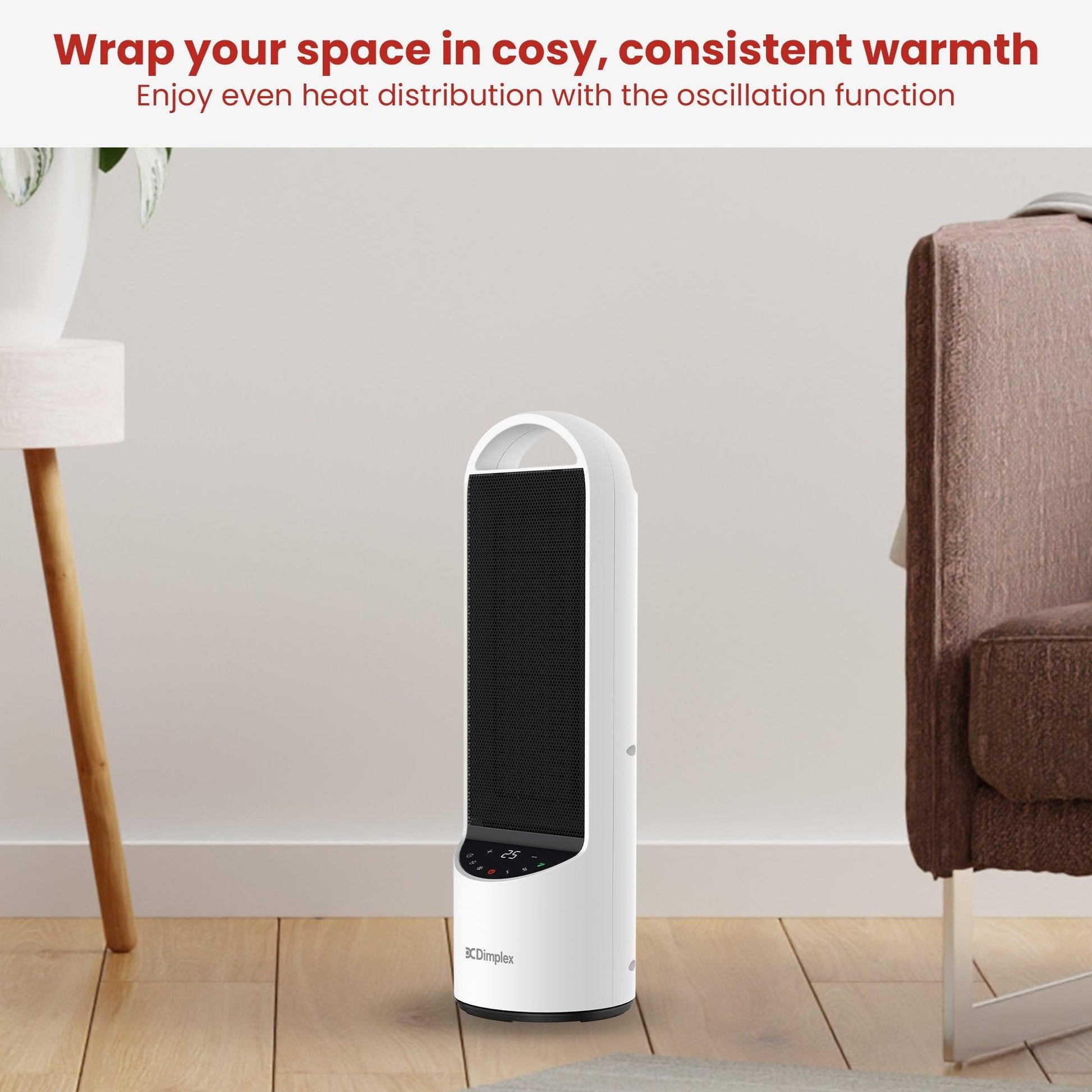 Dimplex 2kW Personal DC Digital Ceramic Heater in Black and White.