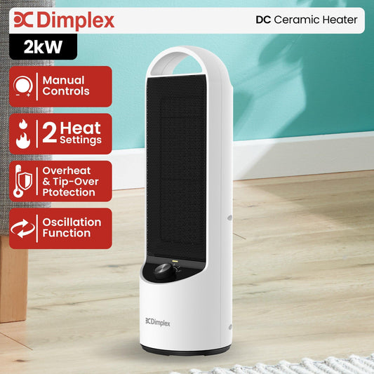 Dimplex 2kW Personal DC Ceramic Heater in Black and White.
