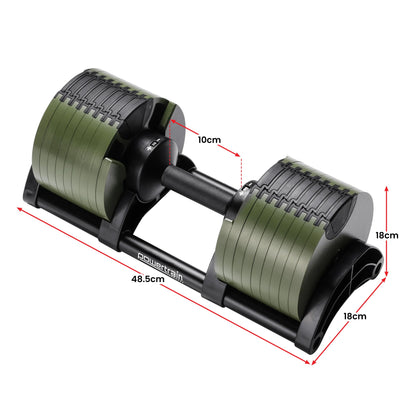 Powertrain Eon Dial-Up 36KG Adjustable Dumbbell - Green.