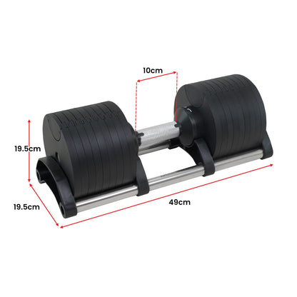 Powertrain Eon 2 X 45kg Adjustable Dumbbells W/ Stand Heavy-duty Storage Rack Home Gym 9 Strength Training Equipment.