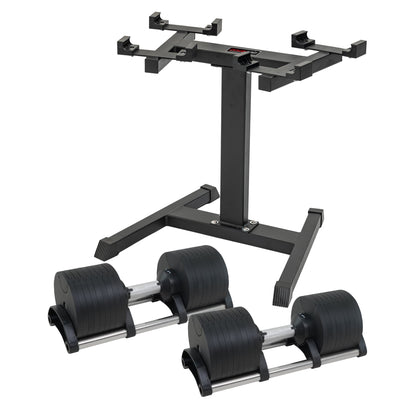 Powertrain Eon 2 X 45kg Adjustable Dumbbells W/ Stand Heavy-duty Storage Rack Home Gym 9 Strength Training Equipment.