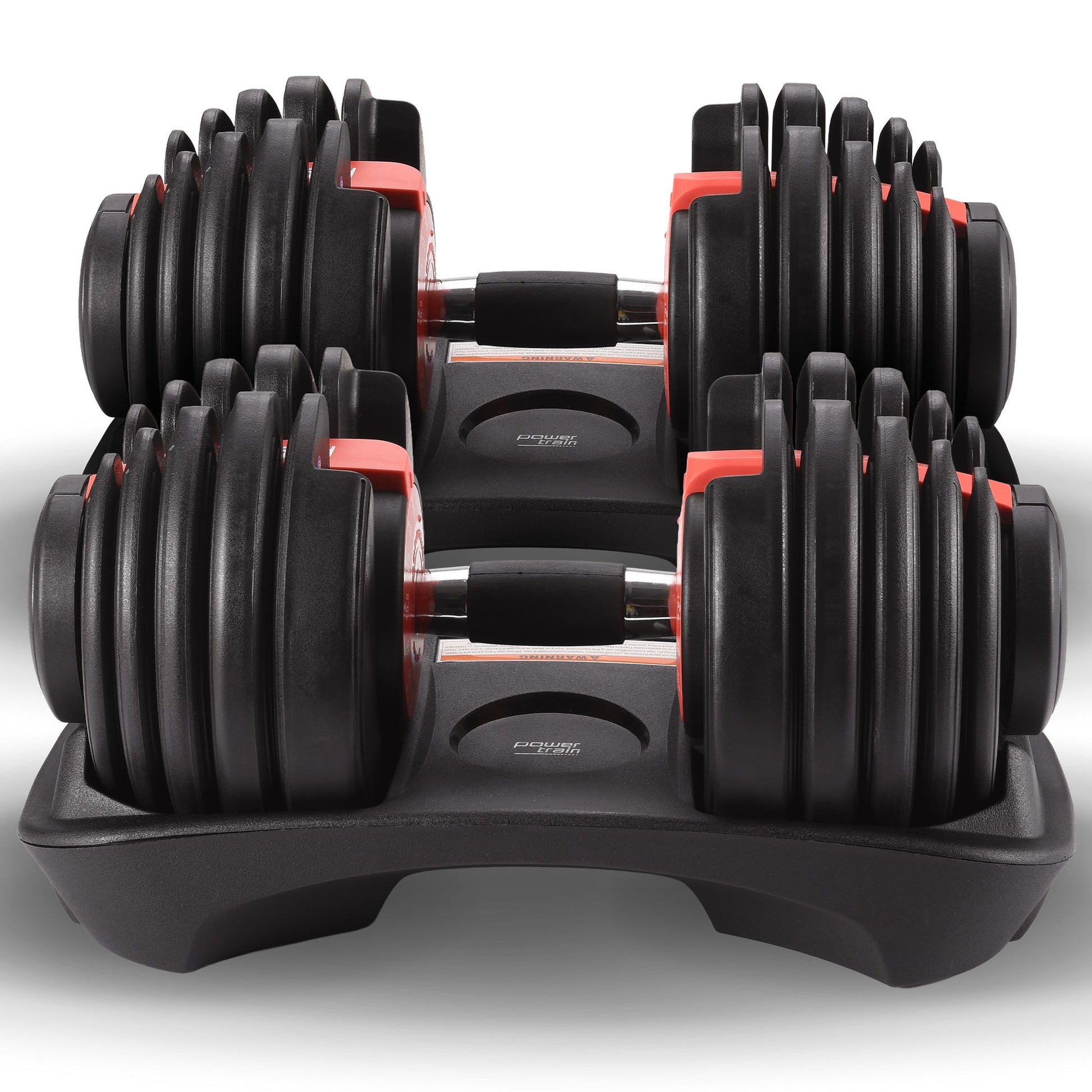 Powertrain 48kg Adjustable Dumbbells 15-in-1 Home Gym Weights â Red.