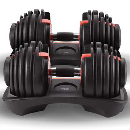 Powertrain 48kg Adjustable Dumbbells 15-in-1 Home Gym Weights â Red.