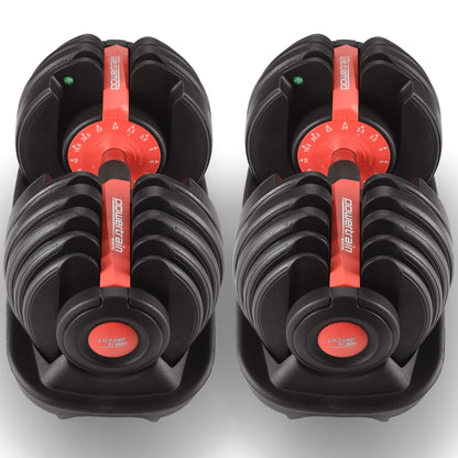 Powertrain 48kg Adjustable Dumbbells 15-in-1 Home Gym Weights â Red.