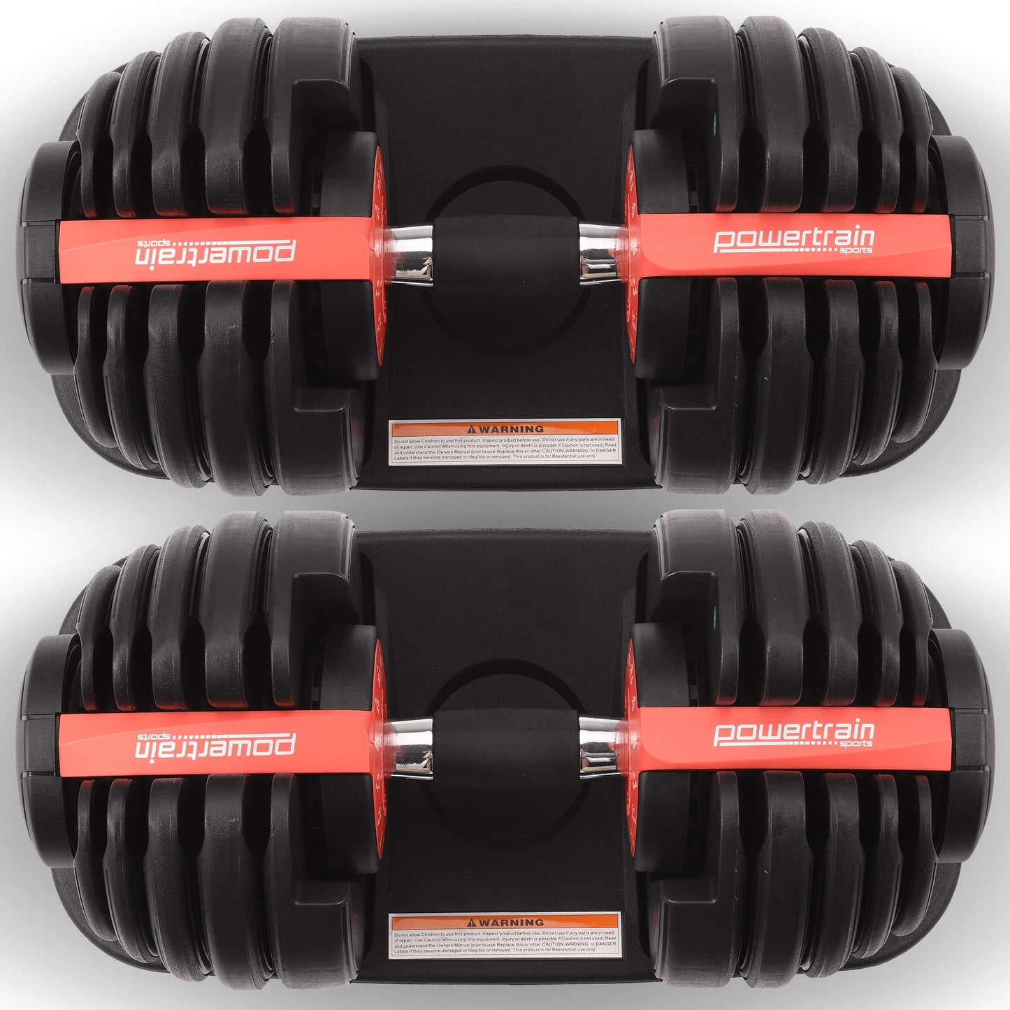 Powertrain 48kg Adjustable Dumbbells 15-in-1 Home Gym Weights â Red.
