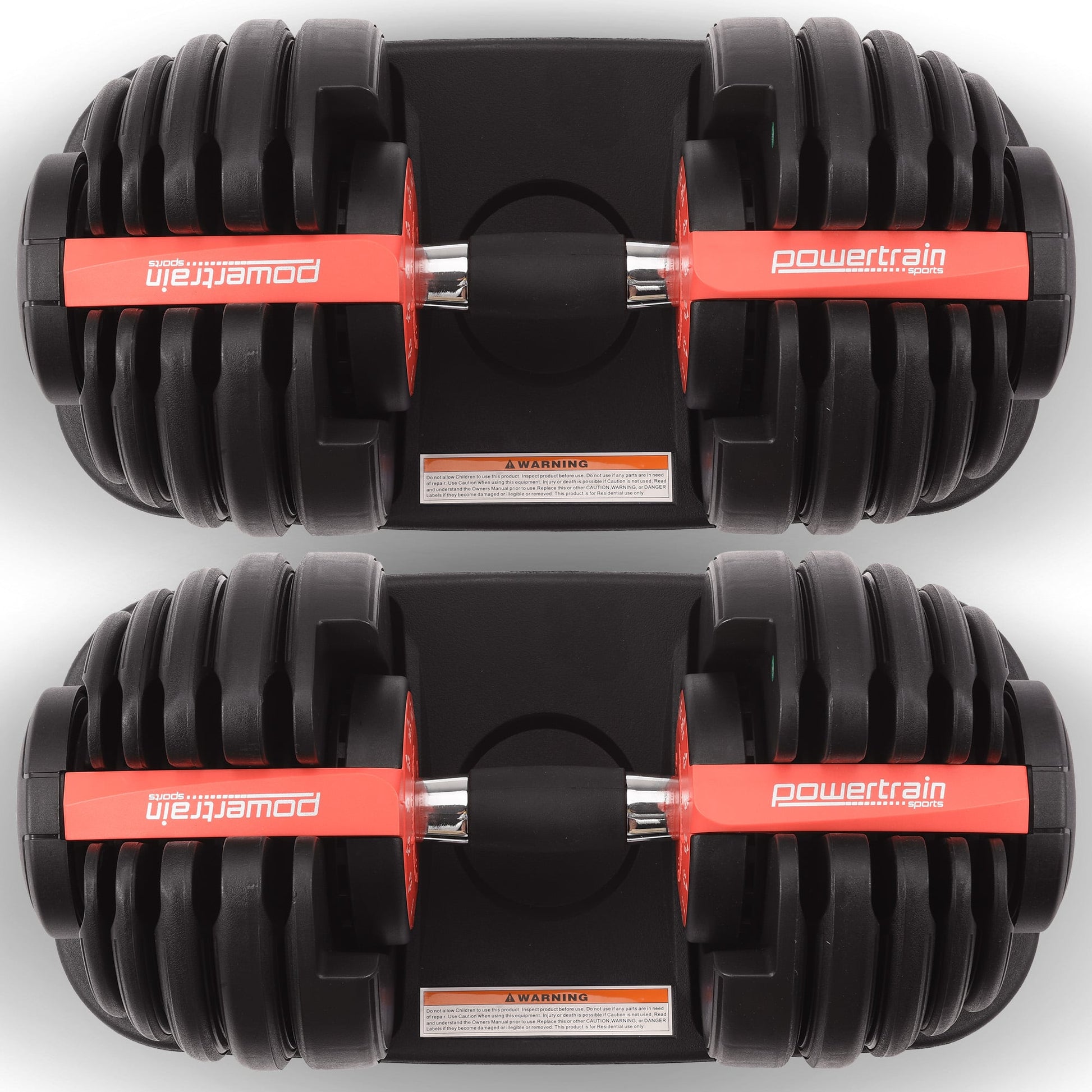 Powertrain 48kg Adjustable Dumbbells 15-in-1 Home Gym Weights â Red.