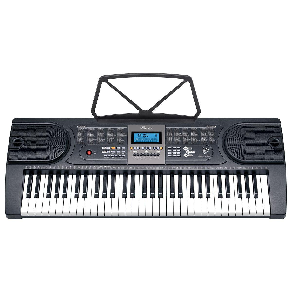 Karrera 61 Keys Electronic LED Keyboard Piano with Stand - Black.