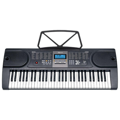 Karrera 61 Keys Electronic LED Keyboard Piano with Stand - Black.