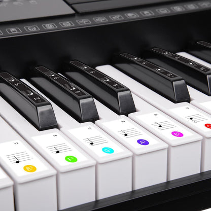 Karrera 61 Keys Electronic LED Keyboard Piano with Stand - Black.
