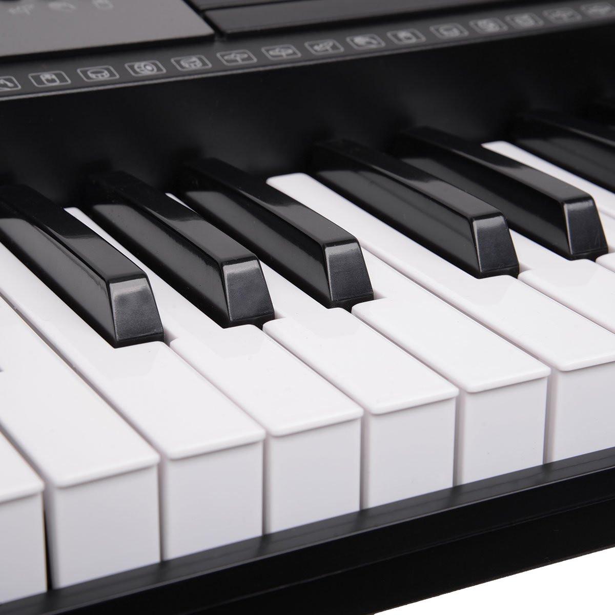 Karrera 61 Keys Electronic LED Keyboard Piano with Stand - Black.