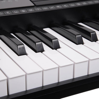 Karrera 61 Keys Electronic LED Keyboard Piano with Stand - Black.