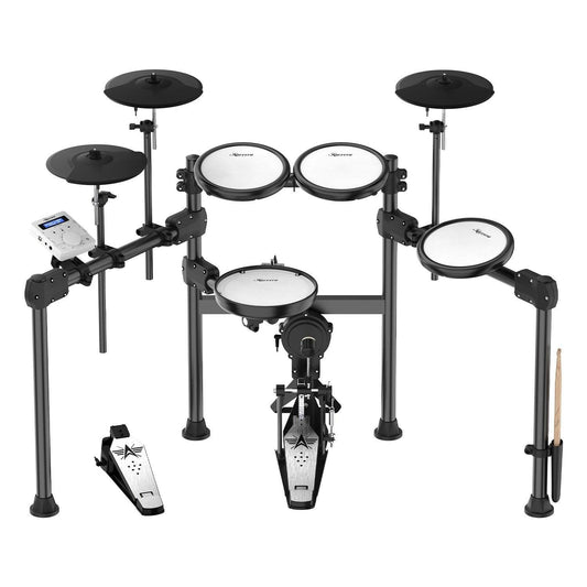 Karrera X23 Electronic Drum Kit with Sound Module, 3 Toms, Snare Quiet Mesh Drum Heads, Cymbals & Pedal.