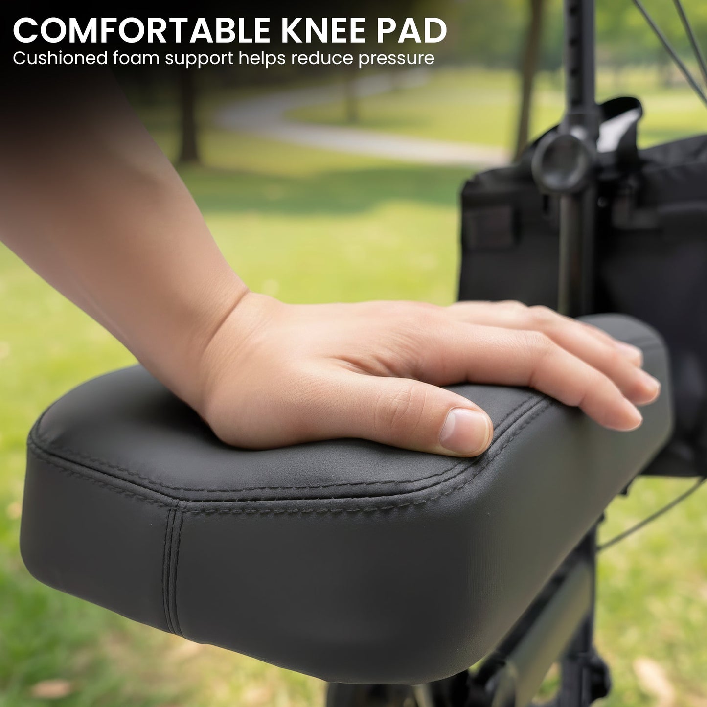 Orthonica Knee Walker with Adjustable Pad and Dual Brakes