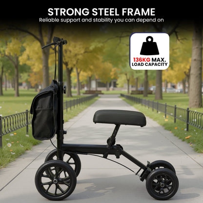 Orthonica Knee Walker with Adjustable Pad and Dual Brakes