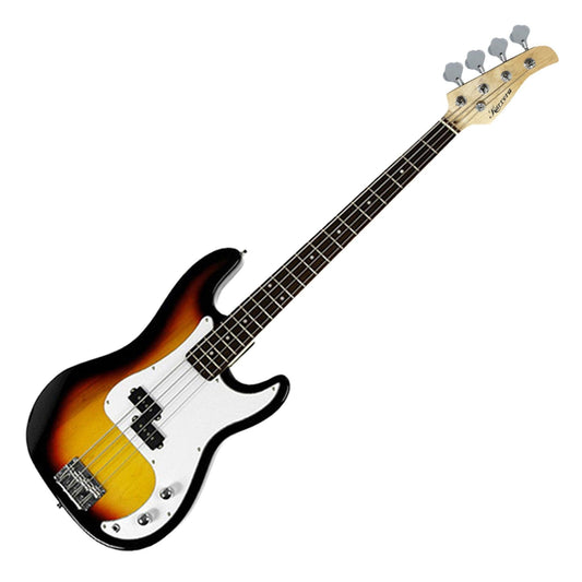 Karrera 39in Electric Guitar Bass Tuner Music 4-String Instrument Full Size Sunburst.