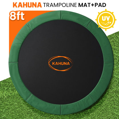 Kahuna 8ft Replacement Trampoline Safety Pad Cover and Jumping Spring Mat - Green